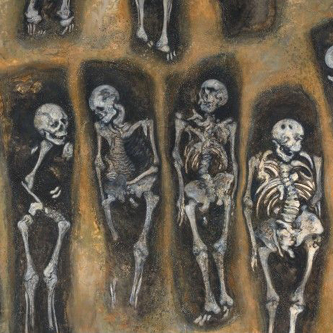 Painting of skeletons